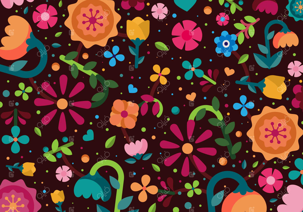 وکتور پس‌زمینه گل‌ها