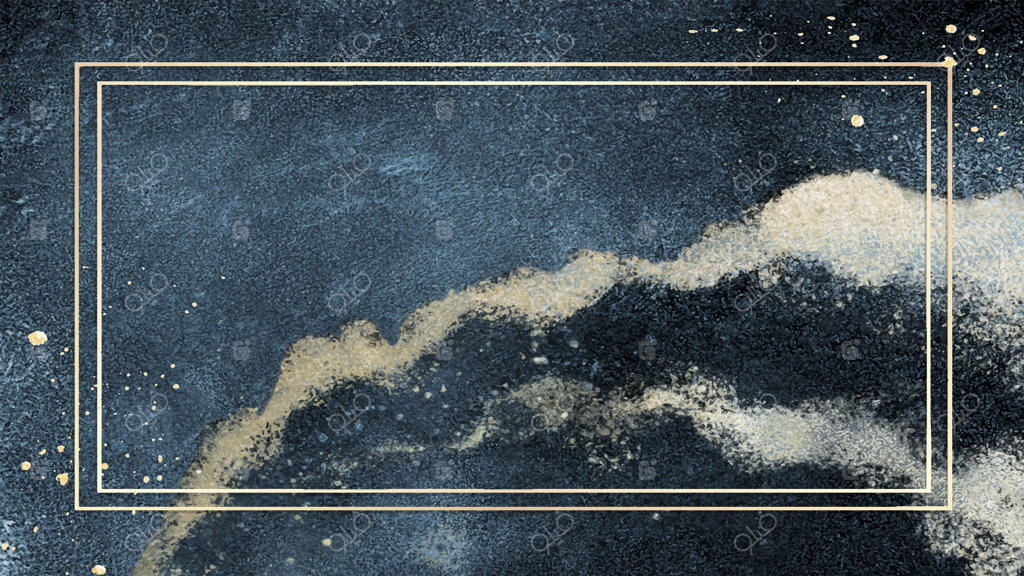 قاب طلایی مستطیل بر روی پس‌زمینه آبی تیره براق وکتور