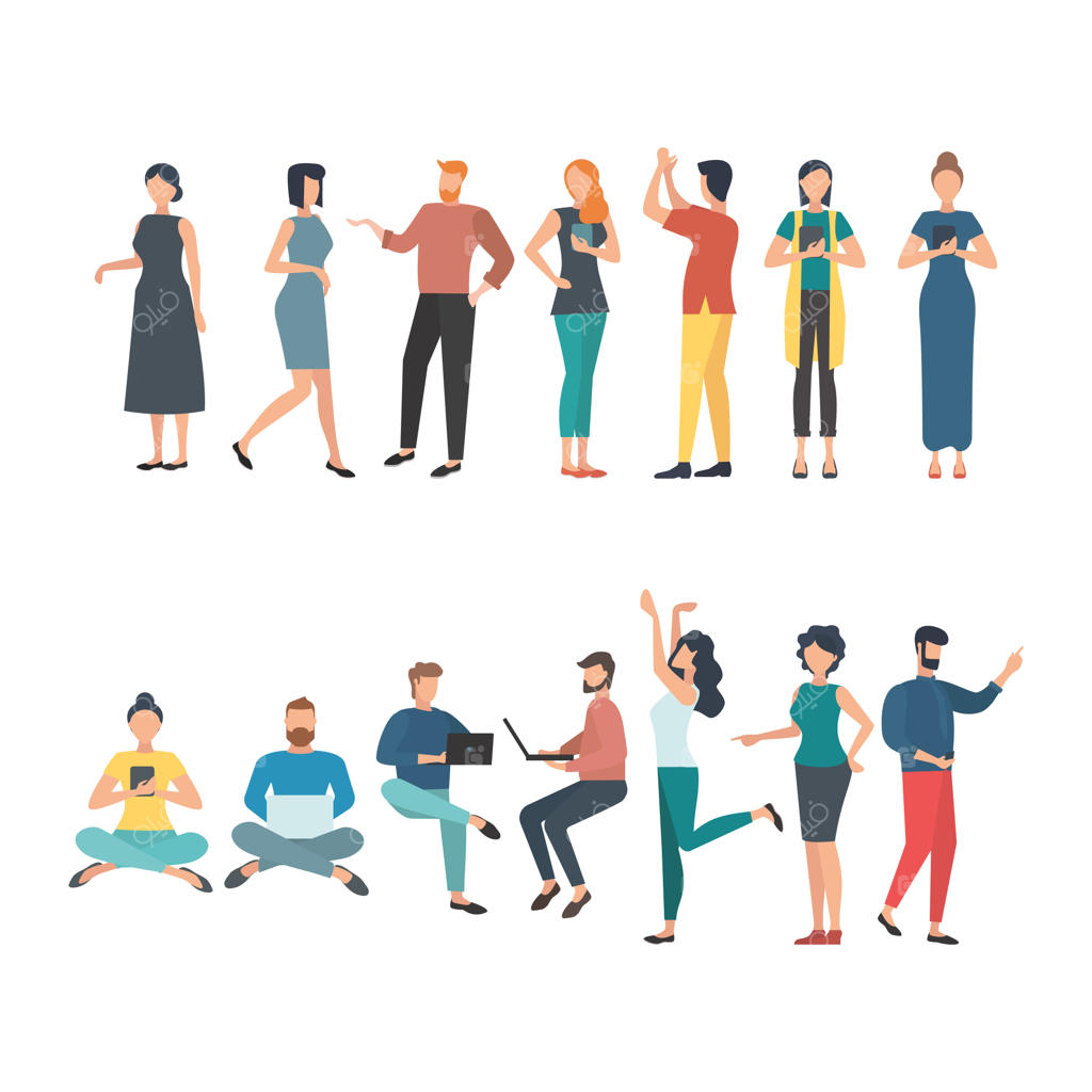 مجموعه‌ای از افراد مختلف مشغول کار