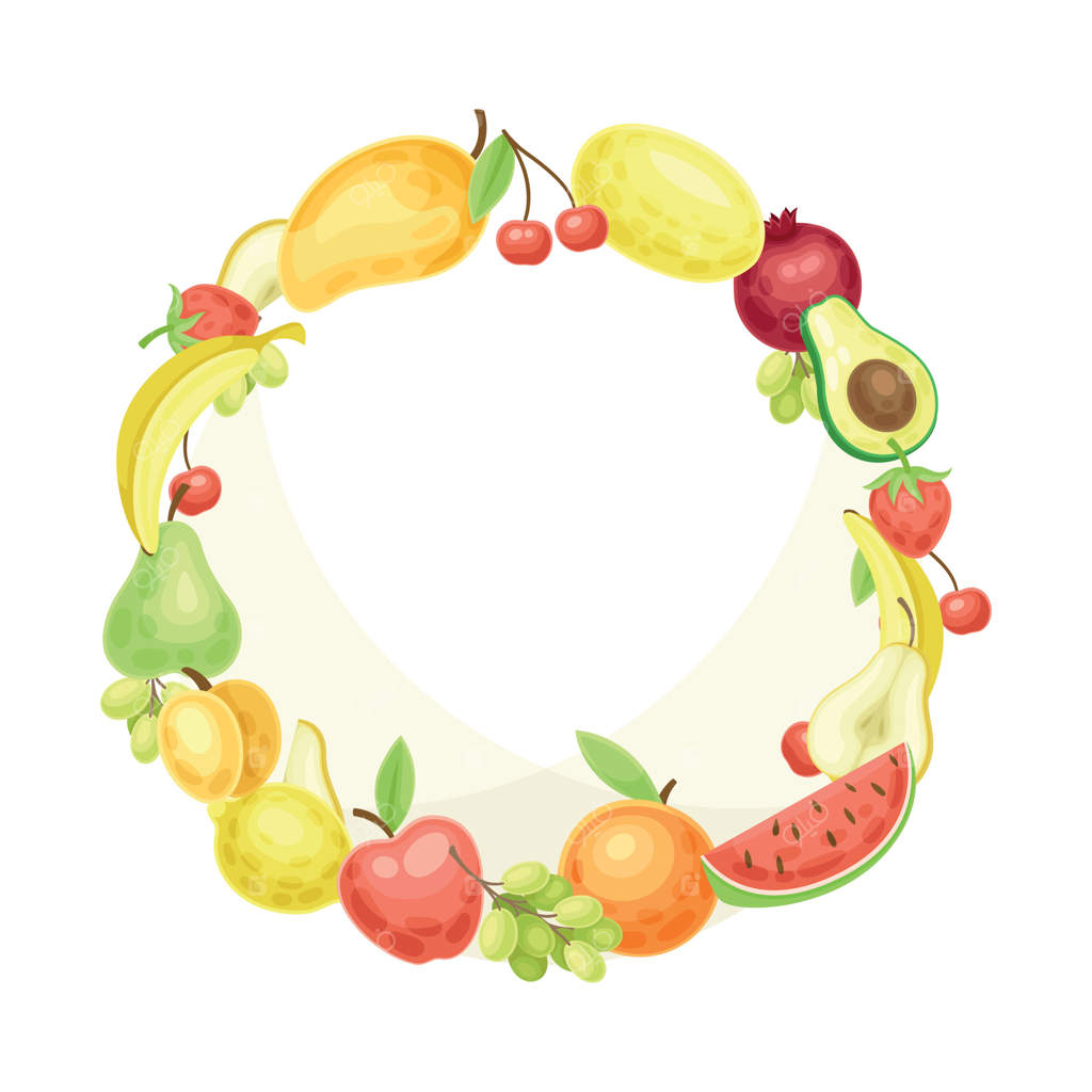 قاب گرد و درخشان میوه با تصویر نزدیک از باغچه تازه و رسیده