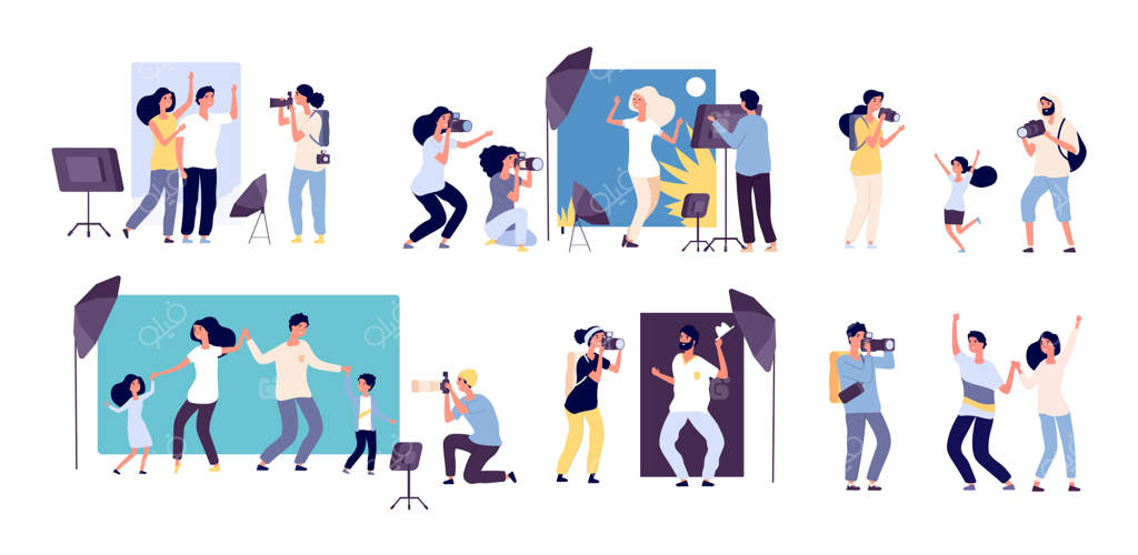 عکاسان و مدل‌ها: عکاسی در استودیو با دوربین و تجهیزات. عکاسی پرتره حرفه‌ای از بانوان. شخصیت‌ها