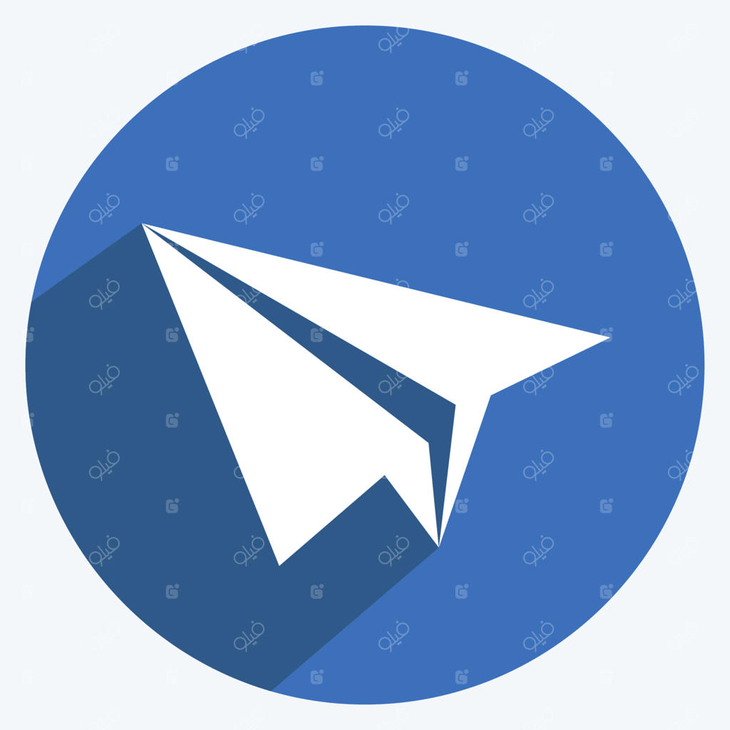 آیکون هواپیمای کاغذی: مناسب برای رابط وب. طراحی ساده و قابل ویرایش با سبک سایه بلند. قالب طراحی وکتور. نماد ساده و شفاف.