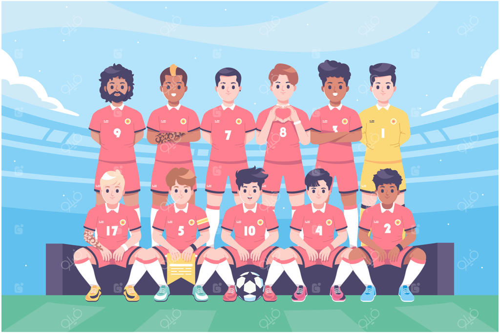 پس‌زمینه‌ تصویر ترکیب تیم فوتبال