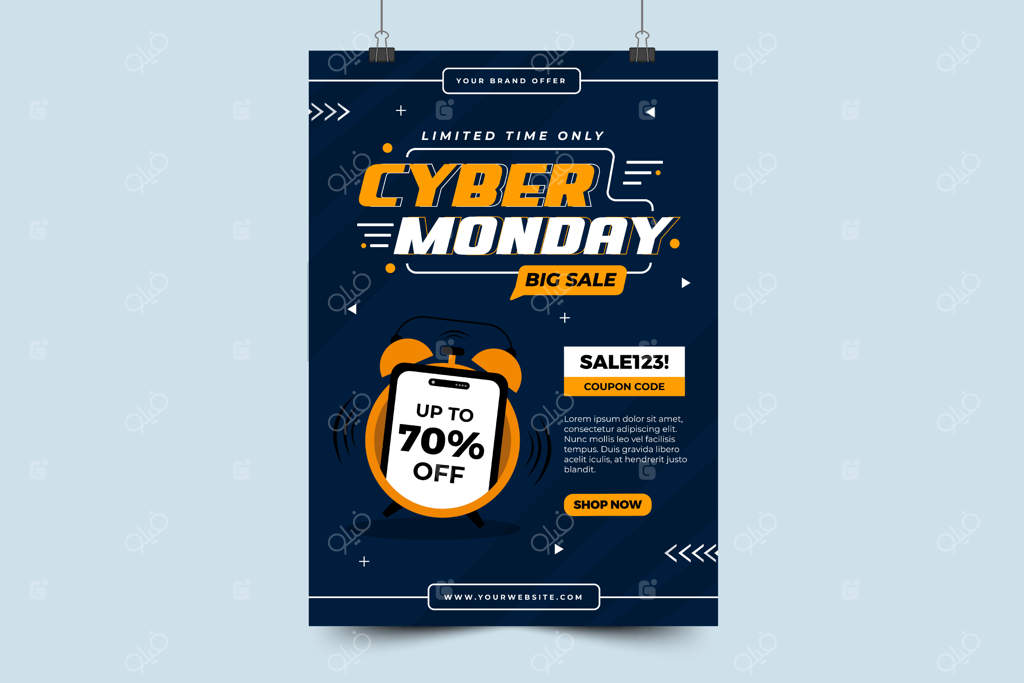 پترن طراحی پوستر یا تراکت برای سایبر ماندی