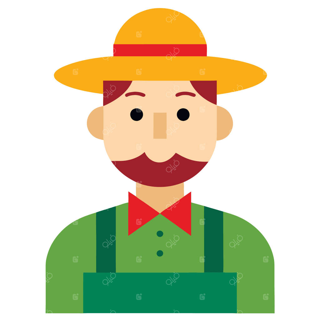 کشاورزی با کلاه و ریش - بردار حرفه‌ای