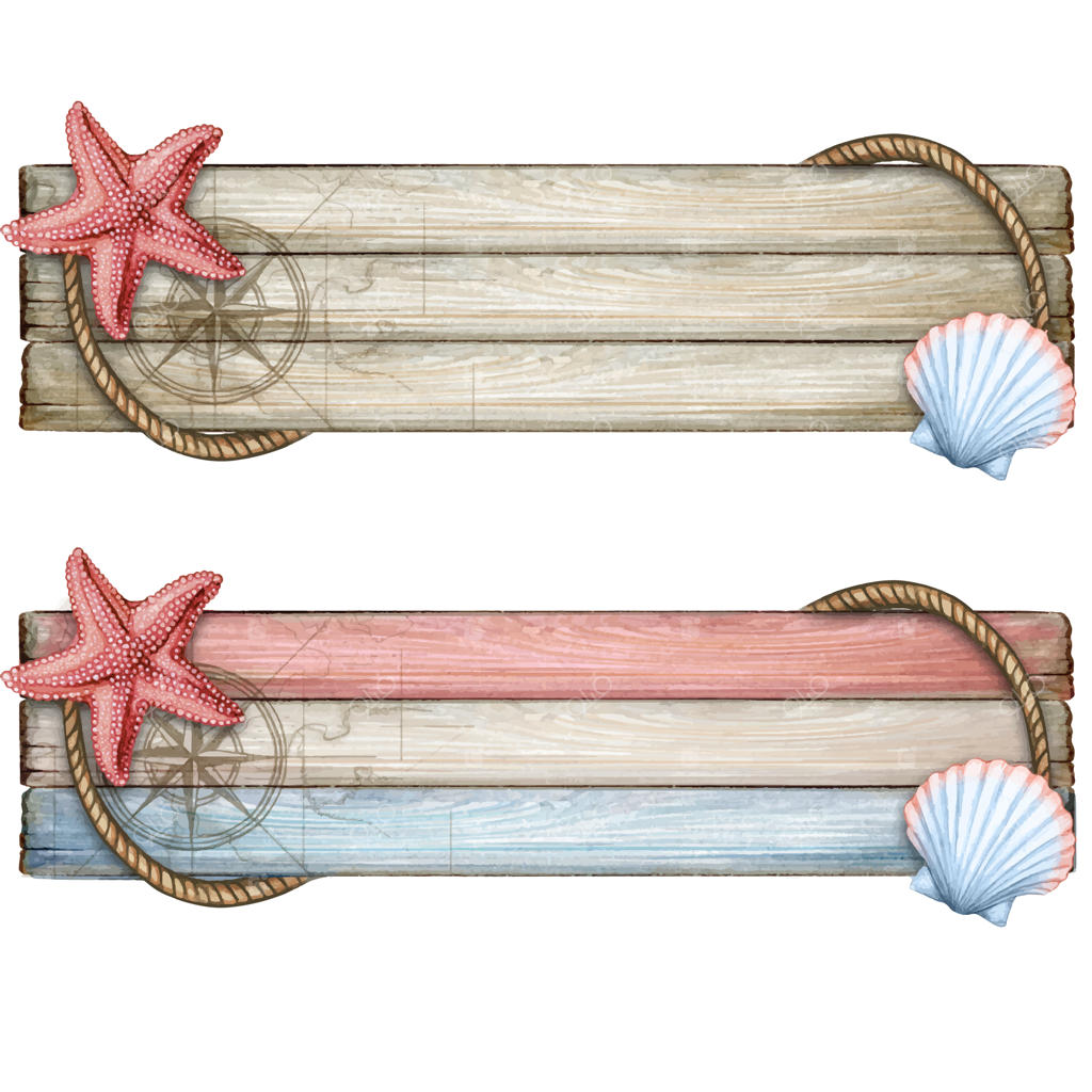 آبرنگ دریایی و چوبی