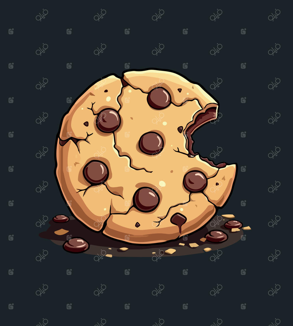 کوکی با چیپس شکلات و کوکی نیم‌خورده با سوراخی در وسط