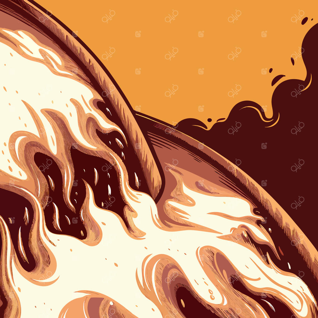 هنر انتزاعی از ریختن قهوه کرم‌دار