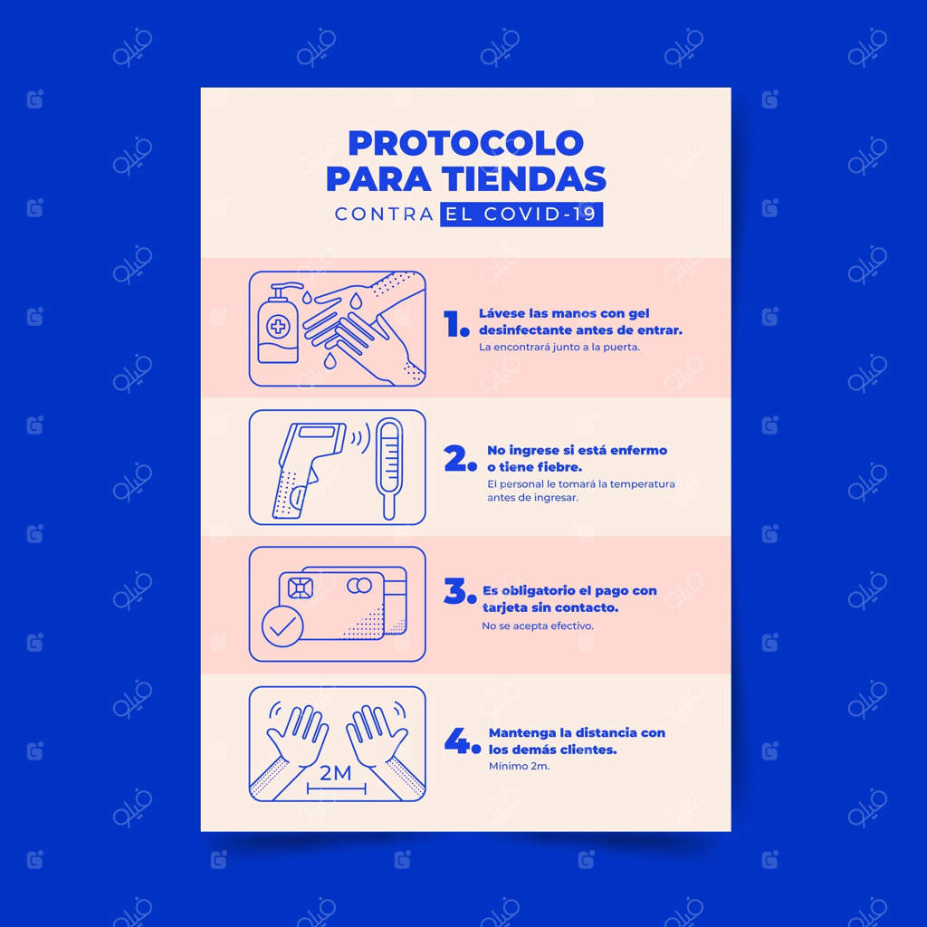 پوستر دستورالعمل‌های کرونا برای کسب‌وکارها