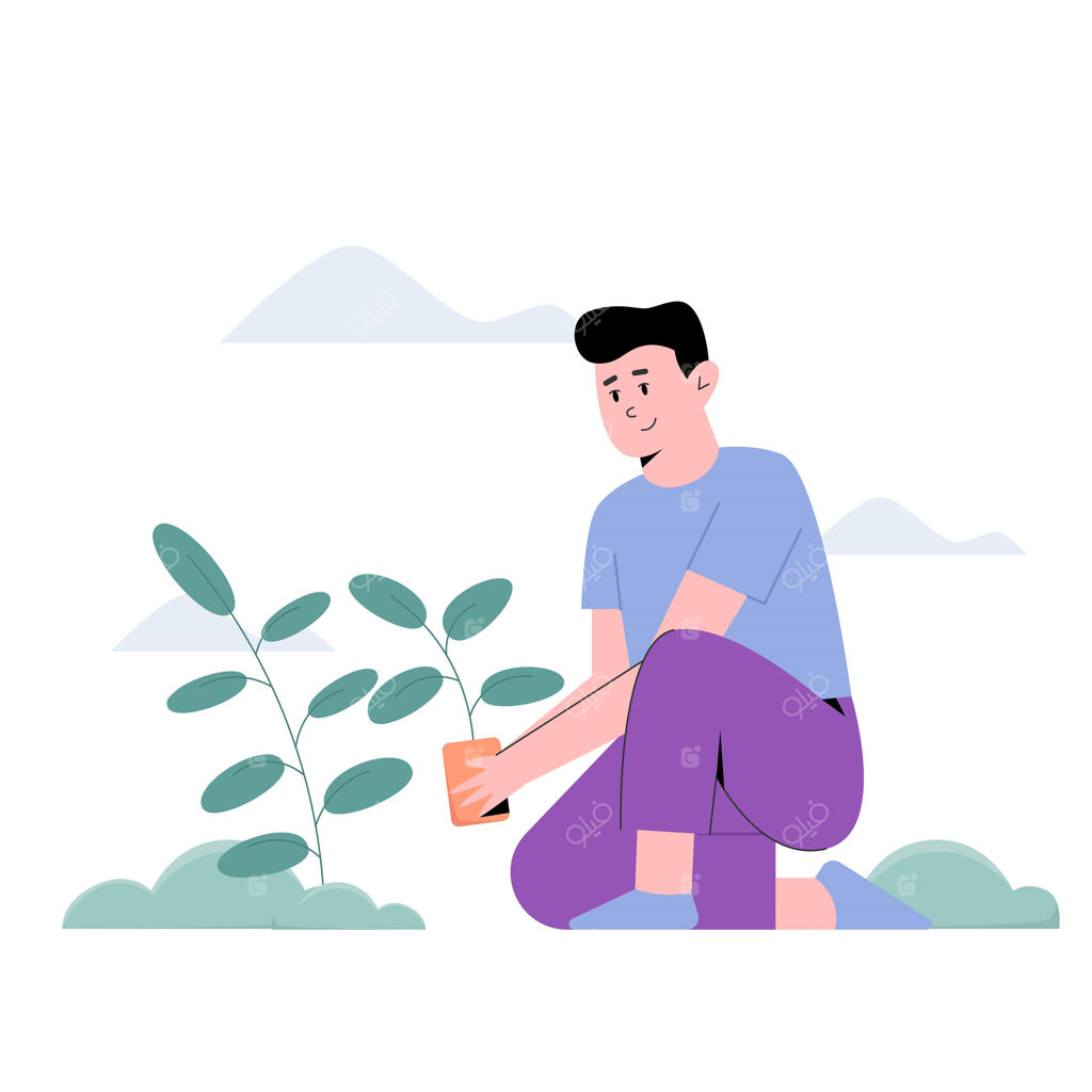 جوانی در روز محیط زیست درخت می‌کارد