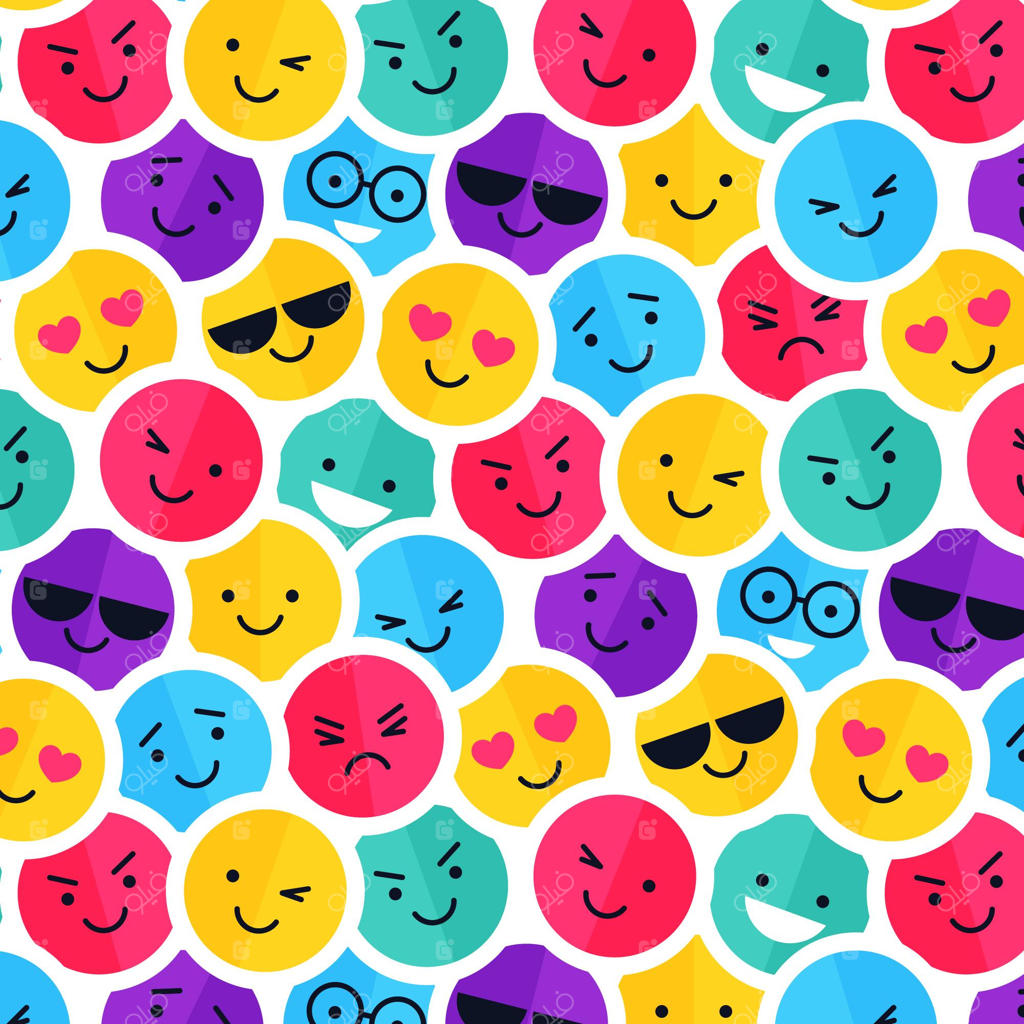 طرح شکلک‌های لبخند رنگارنگ