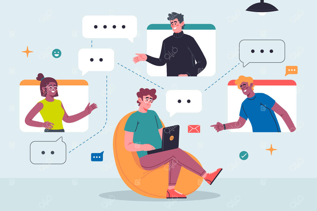 زمینه ارتباطی نقاشی شده با دست