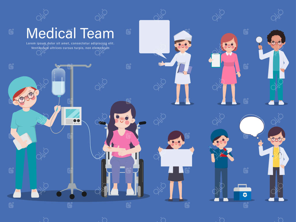 پزشک مرد و زن با لباس سفید در بیمارستان