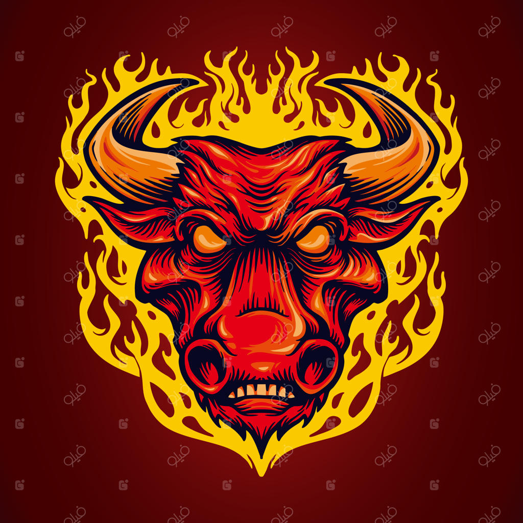 مسکات گاو نر قرمز با سر آتشین