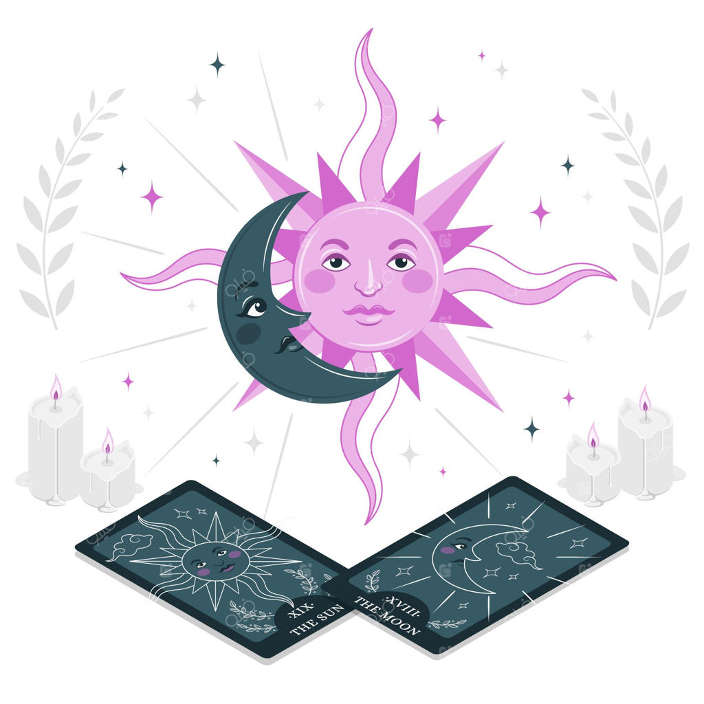 تصویرسازی مفهومی خورشید و ماه