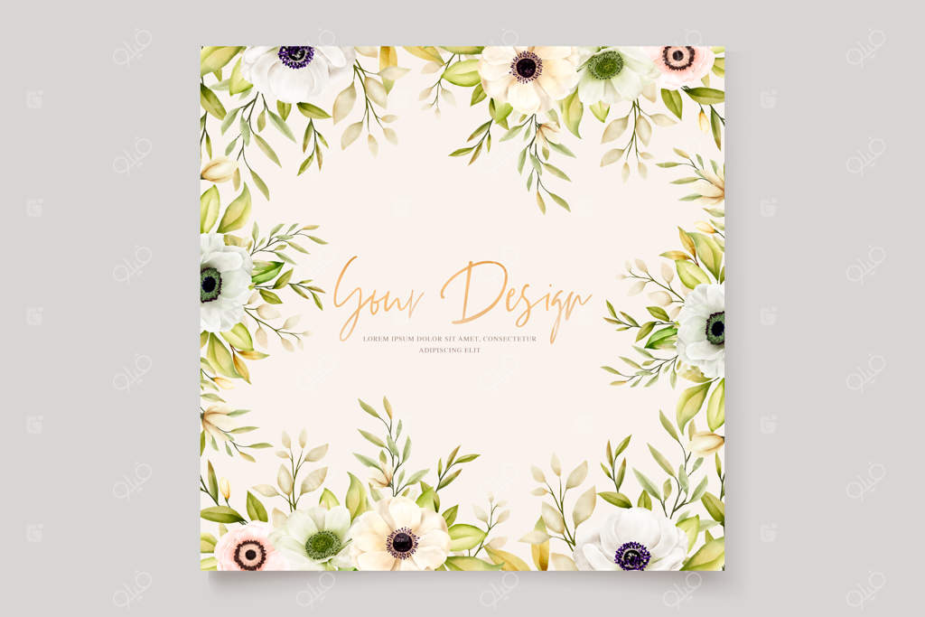 کارت دعوت گل شقایق آبرنگی