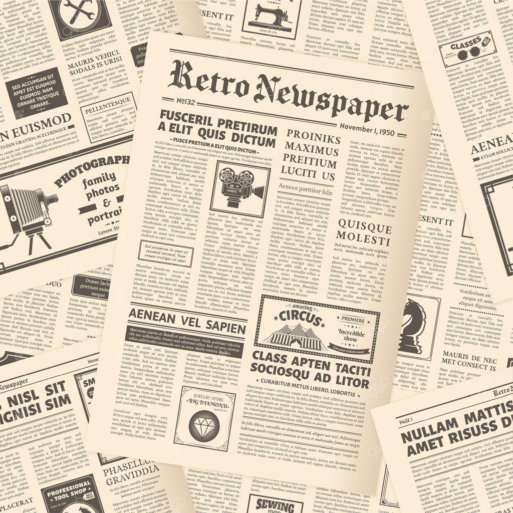 پوستر پس‌زمینه صفحات روزنامه قدیمی و کلاسیک. الگوی یکپارچه صفحات روزنامه وینتیج، تصویر پس‌زمینه روزنامه. پس‌زمینه صفحات روزنامه قدیمی