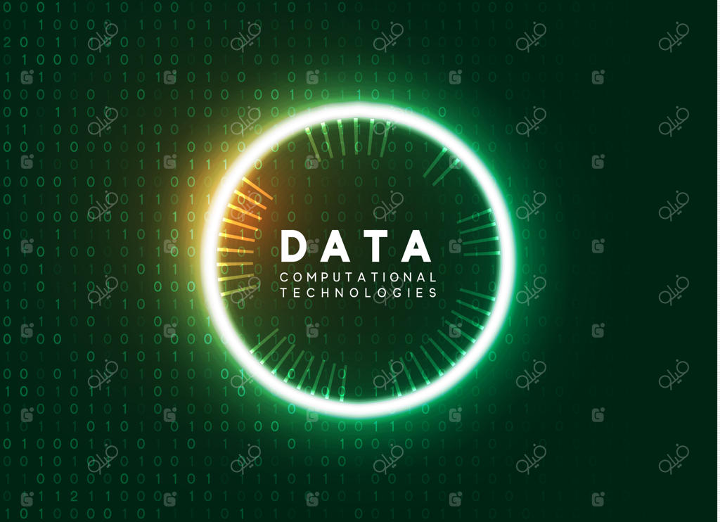 اینفوگرافیک تکنولوژیکی هولوگرافیک: نمایش داده‌های کلان، تصویرسازی وکتور