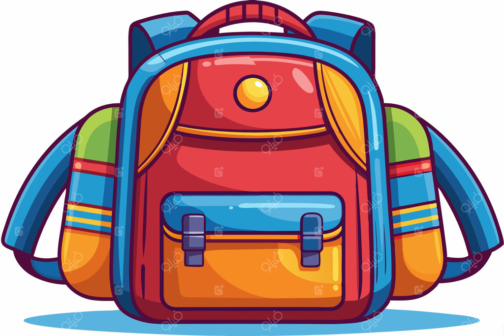 تصویرسازی وکتور کیف مدرسه