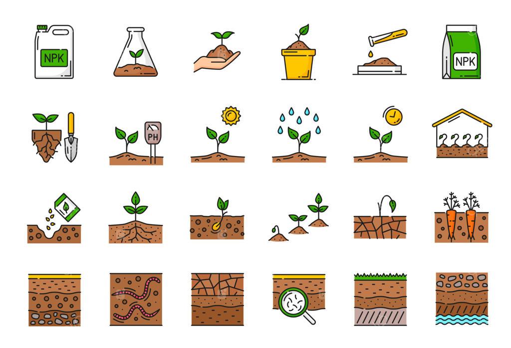 آیکون‌های خطی کشاورزی و علوم خاک و زراعت
