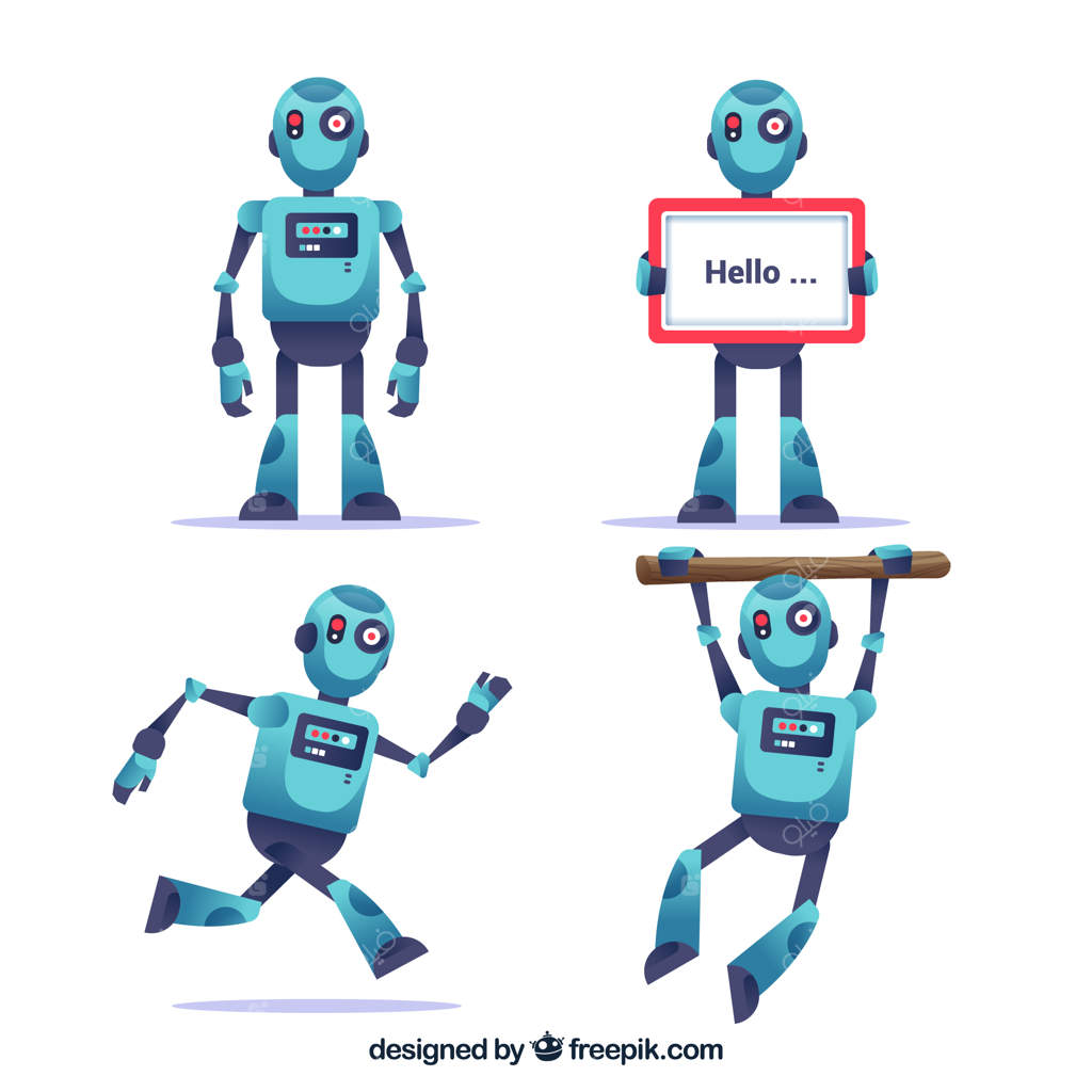 مجموعه‌ای از شخصیت‌ ربات تخت با فیگورهای مختلف