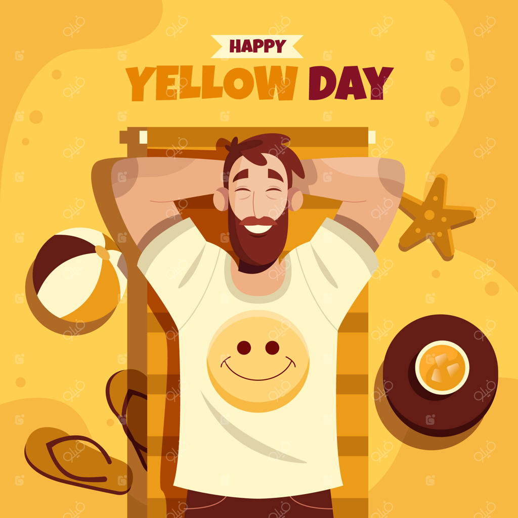 تصویرسازی روز زرد به سبک تخت