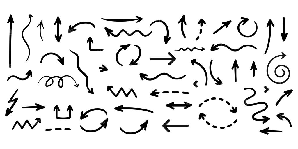 مجموعه وکتور فلش‌های دست‌ساز با طرح قلم‌مو و افکت گرانج