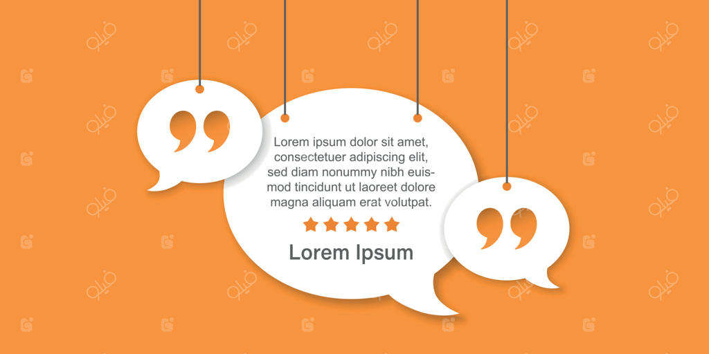 آیکون الگوی نقل قول با قاب خالی به سبک تخت. حباب گفتار خالی – تصویرسازی وکتور در زمینه‌ای جدا. علامت کادر متن برای مفاهیم کسب و کار.