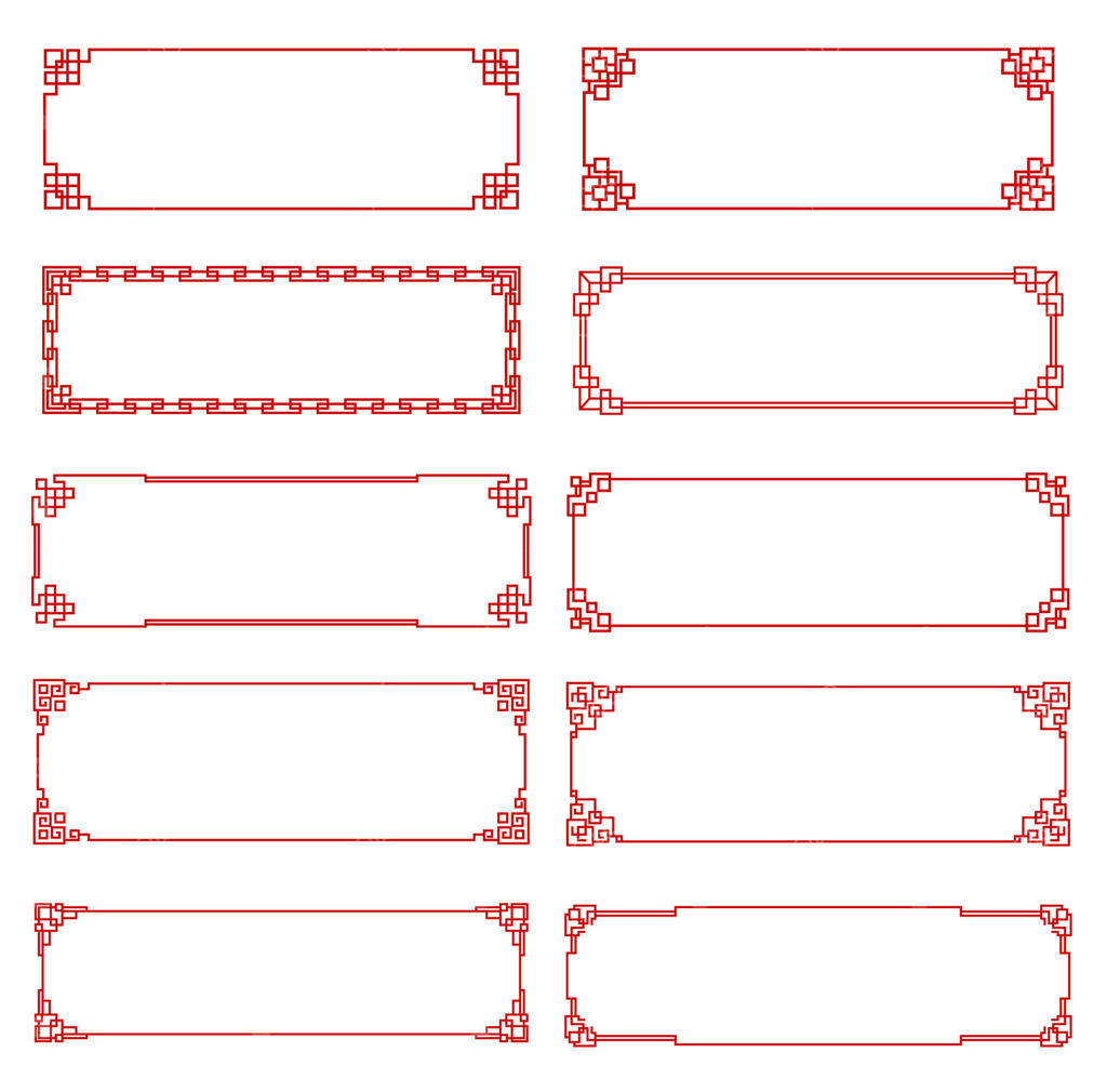 گره قرمز: قاب‌ها و حاشیه‌های تزیینی آسیایی