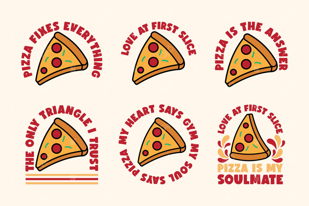 نقل‌قول‌های بامزه و جالب درباره پیتزا برای همه عاشقان پیتزا - نسخه وکتور