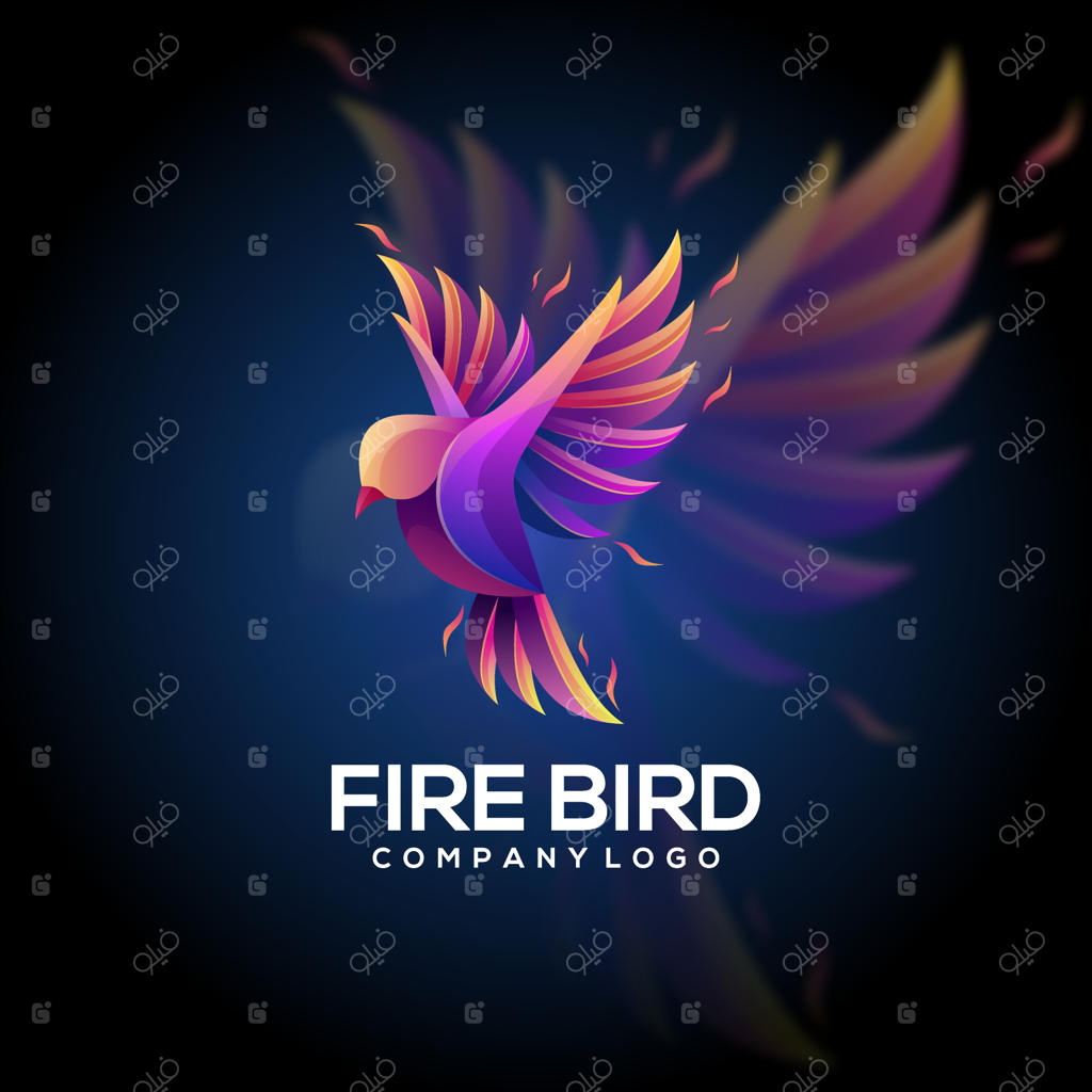 طراحی لوگوی پرنده وکتور با رنگ‌های گرادیان جذاب و زیبا