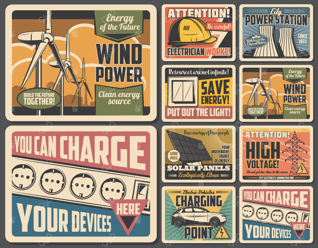 پنل خورشیدی انرژی سبز، توربین بادی، خودروی برقی