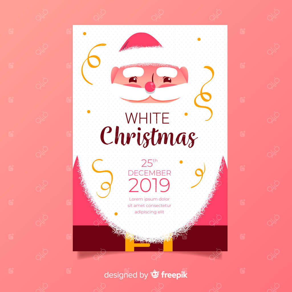 پترن پوستر مهمانی کریسمس با طرح دستی