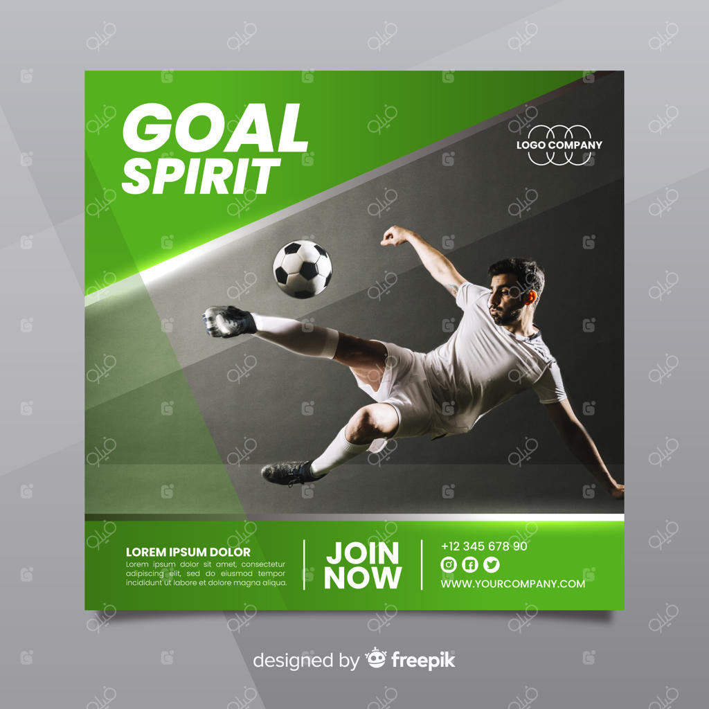 بنر مربعی ورزشی با عکس