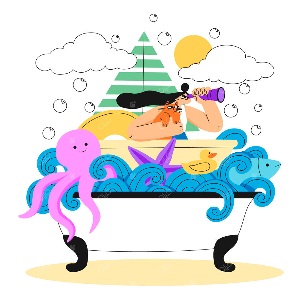 تصویرسازی تخیلی کودکان با دست طراحی شده