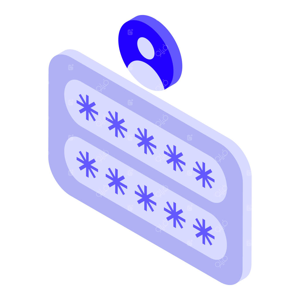 آیکون وکتور ایزومتریک حساب کاربری خصوصی برای طراحی وب با پس‌زمینه سفید