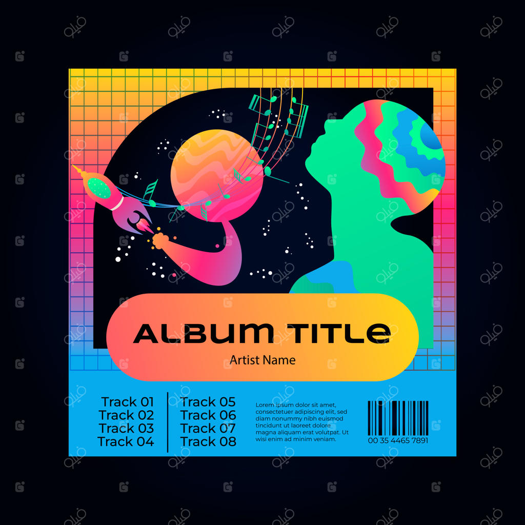 قالب جلد آلبوم موسیقی با طراحی گرادیان