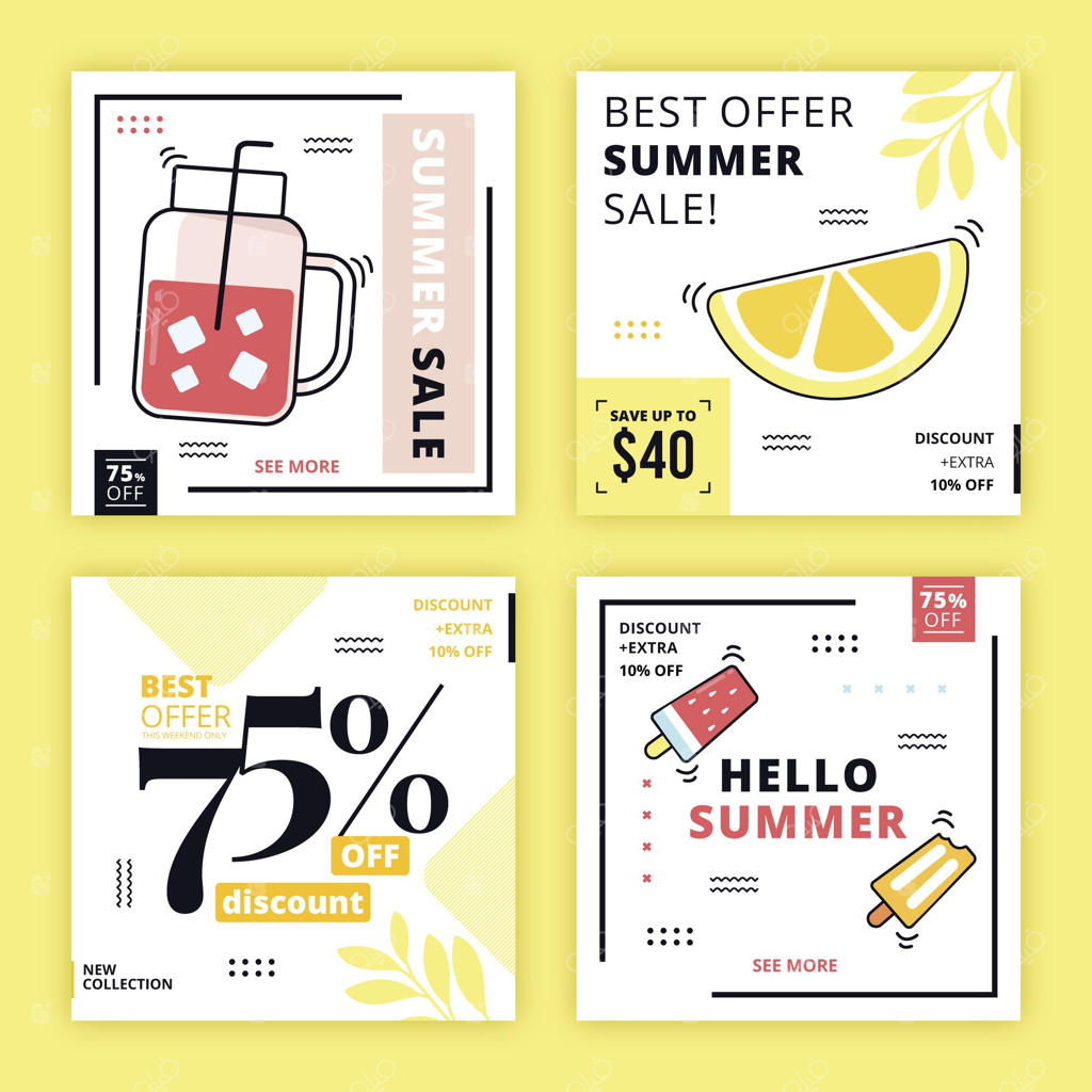 پک پست‌های اینستاگرام برای فروش ویژه تابستانی