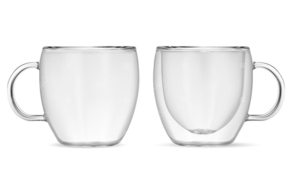 فنجان شیشه‌ای، ماگ قهوه، لیوان‌های شفاف و واقعی برای چای