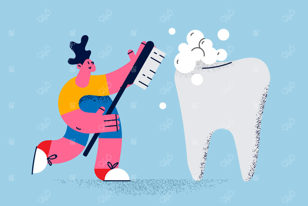 مرد جوانی مسواک در دست دارد و بهداشت دهان و دندان را رعایت می‌کند. پسر مسواک می‌زند و دندان‌هایش را تمیز می‌کند، روال صبحگاهی‌اش را انجام می‌دهد. مراقبت از دهان، مفهوم درمان دندانپزشکی. بهداشت فردی. دندانپزشکی. تصویر برداری.