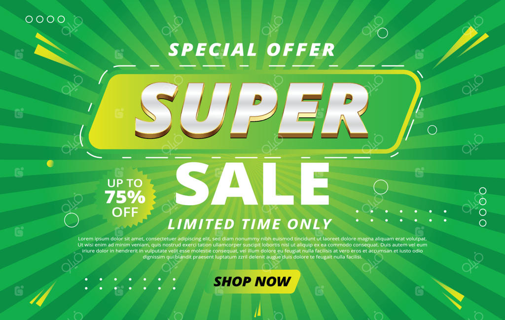 طرح بنر تبلیغاتی حراج ویژه با امکان ویرایش متن بر روی پس‌زمینه رترو