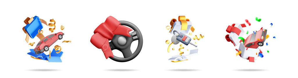 تصاویر سه‌بعدی هدایا با خودرو