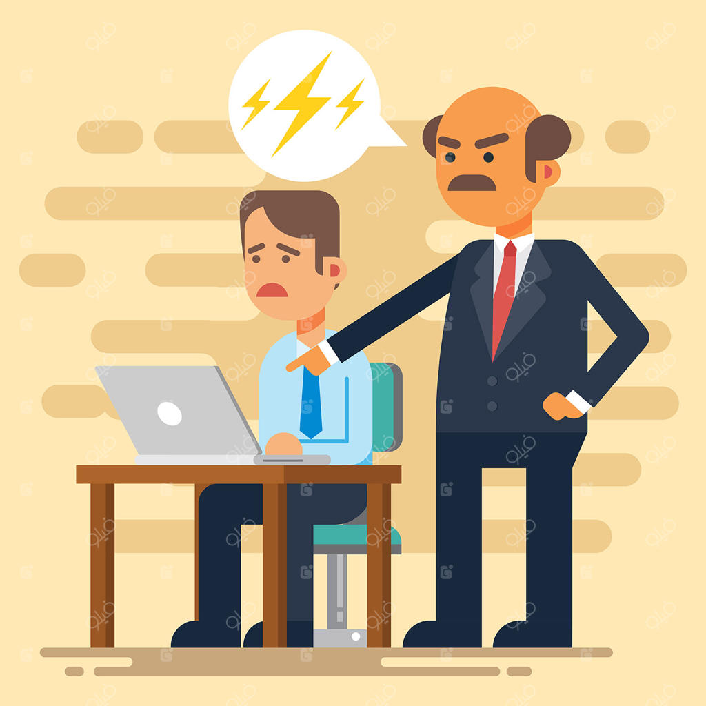 تصویرسازی وکتور از رئیس عصبانی