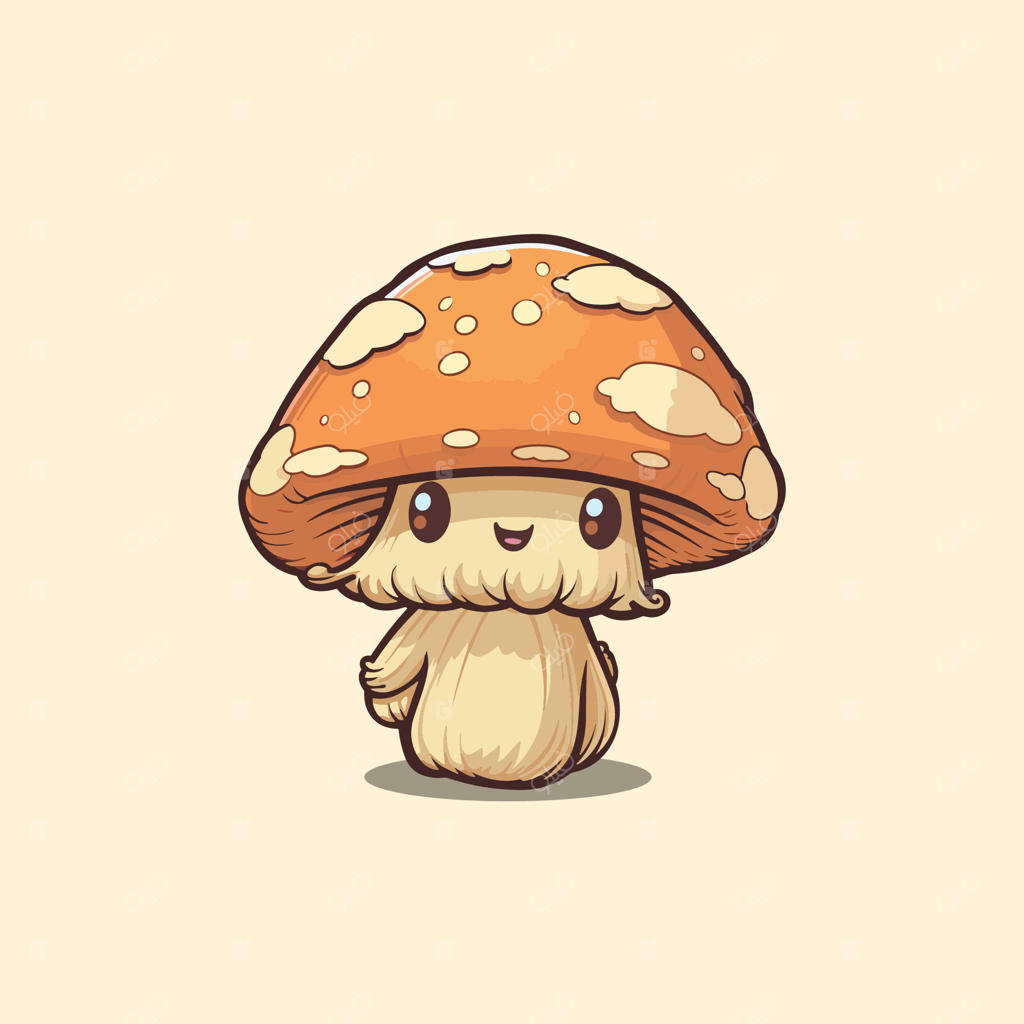 تصویر کارتونی بامزه قارچ شیتاکه