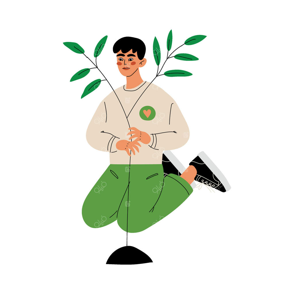 مردی مشغول کاشت و باغبانی، داوطلب در باغ یا مزرعه، سبک زندگی سبز و زیست‌محیطی