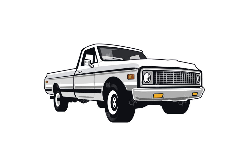 لوگوی کلاسیک کامیون‌های دهه ۷۰ - طراحی آیکون وکتور برای خدمات کامیون کلاسیک