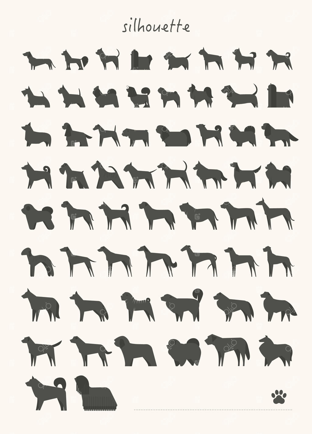 مجموعه عظیم نژادهای مختلف سگ‌ها.