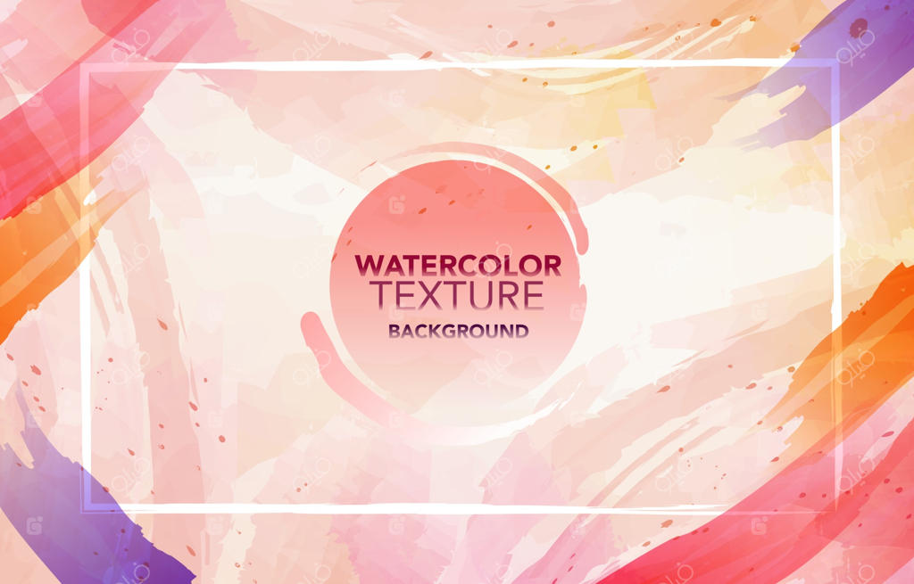 پس‌زمینه آبرنگی با رنگ‌های زنده صورتی، نارنجی و بنفش