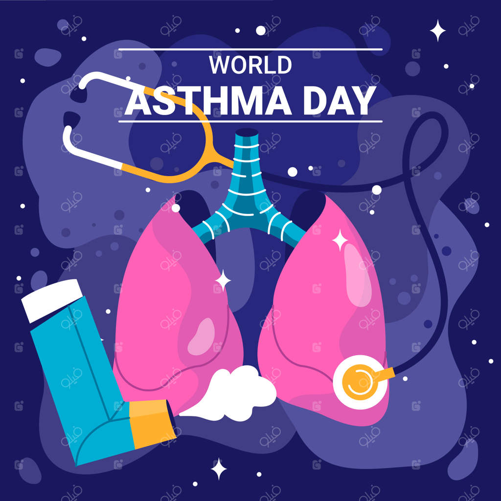 تصویرسازی تخت برای آگاهی‌رسانی روز جهانی آسم