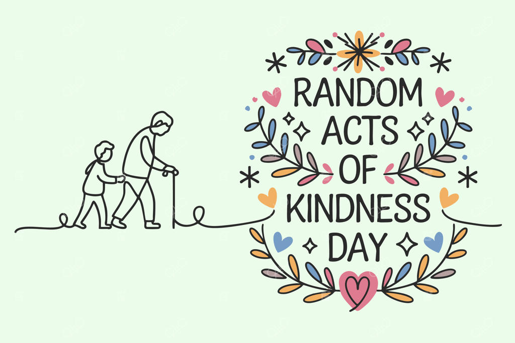 تصویرسازی گرامیداشت روز مهربانی‌های تصادفی با طرح‌های گل‌دار و دل‌نشین